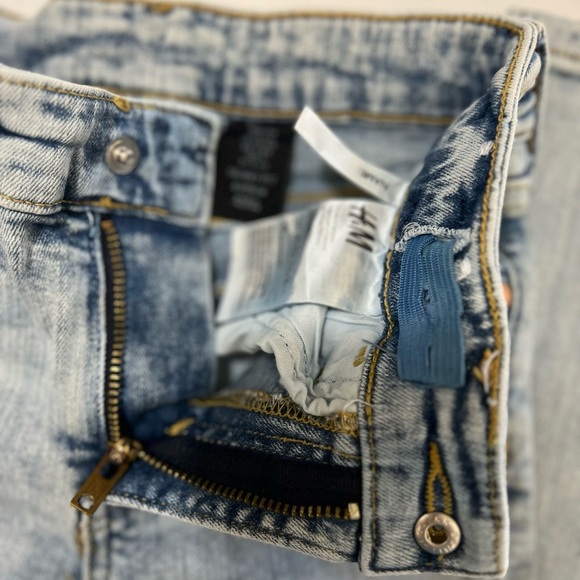HM Blue Distressed Straight-Leg Jeans - Picture 4 of 6